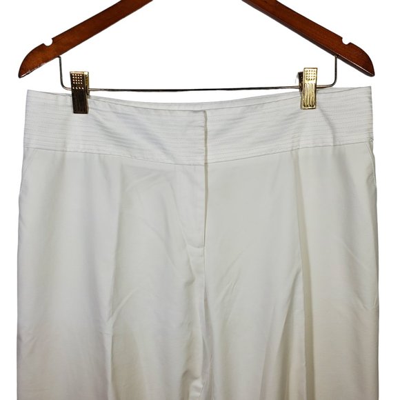 Cache Dress Pants Womens 10 White Flat-Front Suit Formal Office Hi-Rise Hi-Waist - Picture 2 of 6